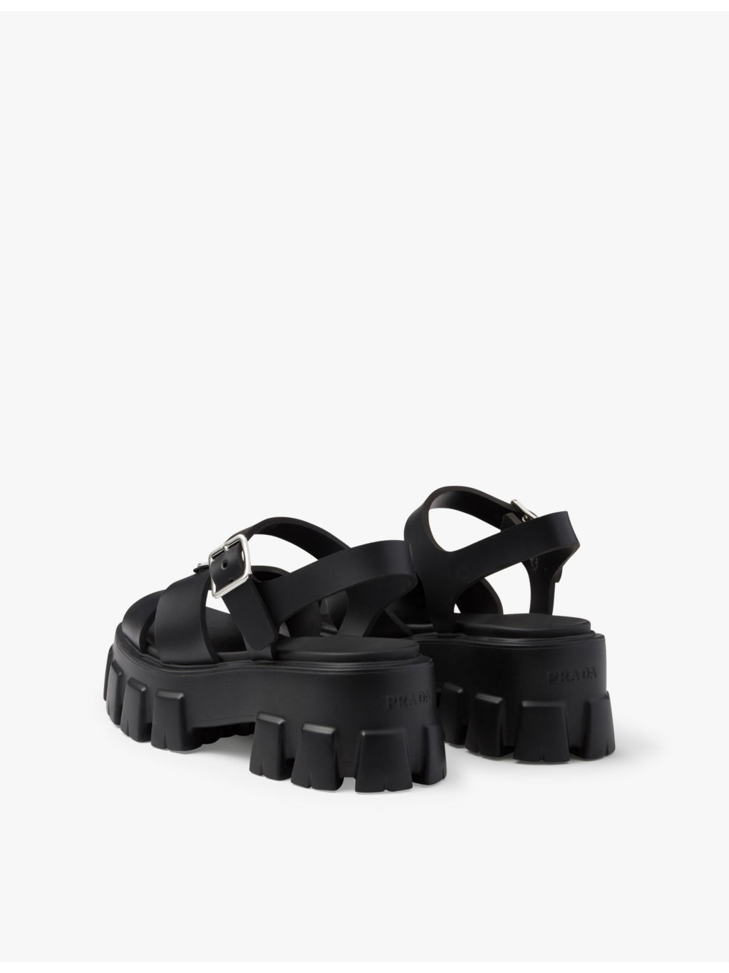 Monolith logo-plaque rubber heeled sandals - 4