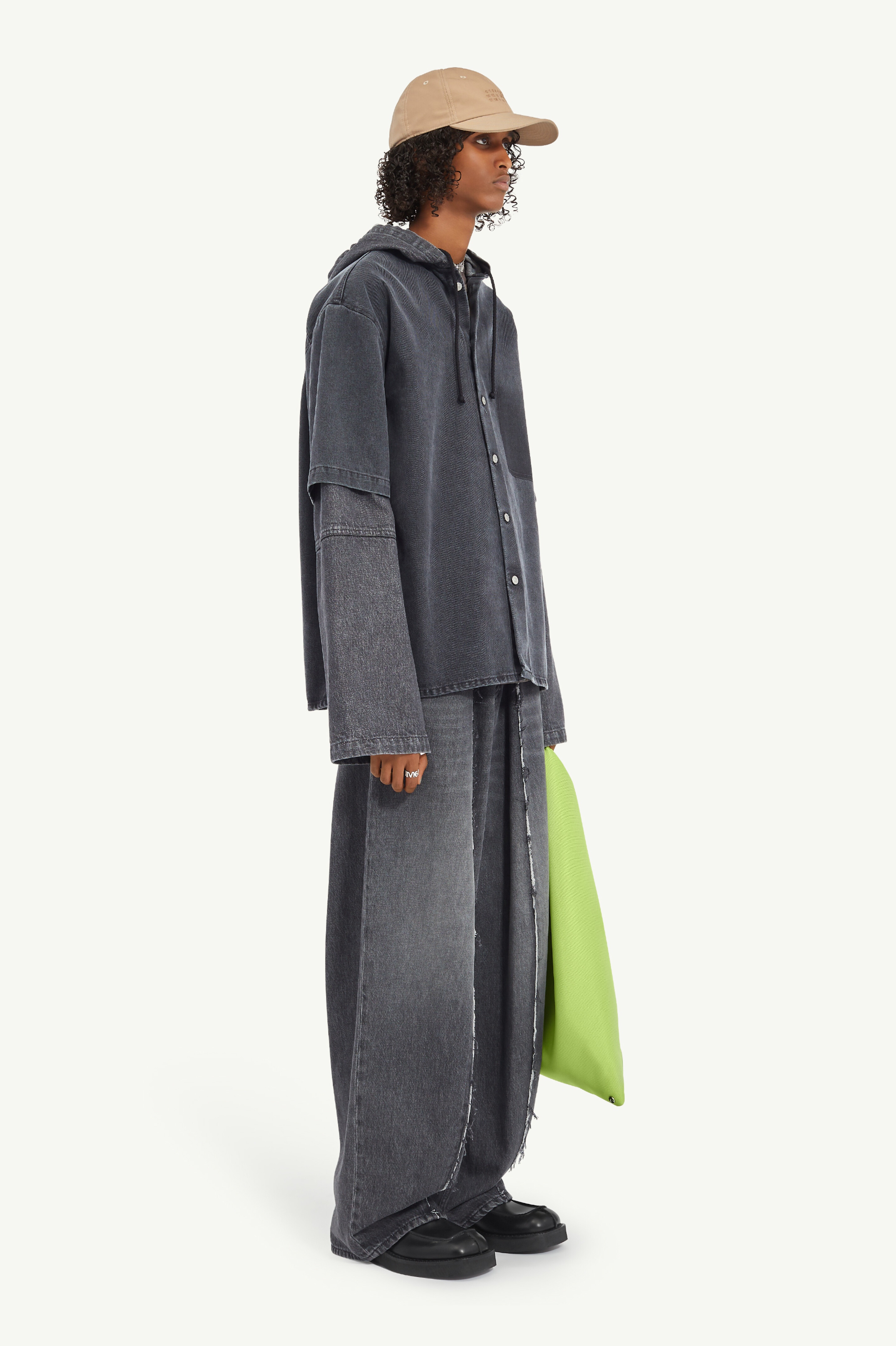 Two-tone Denim Hooded Jacket - 3