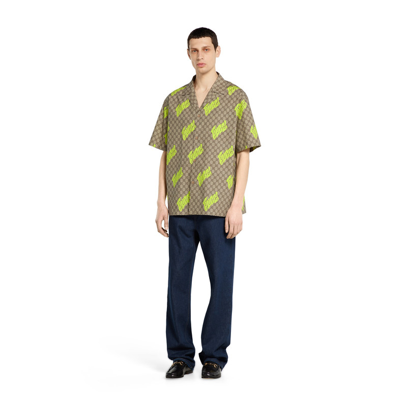GUCCI Printed cotton poplin bowling shirt outlook