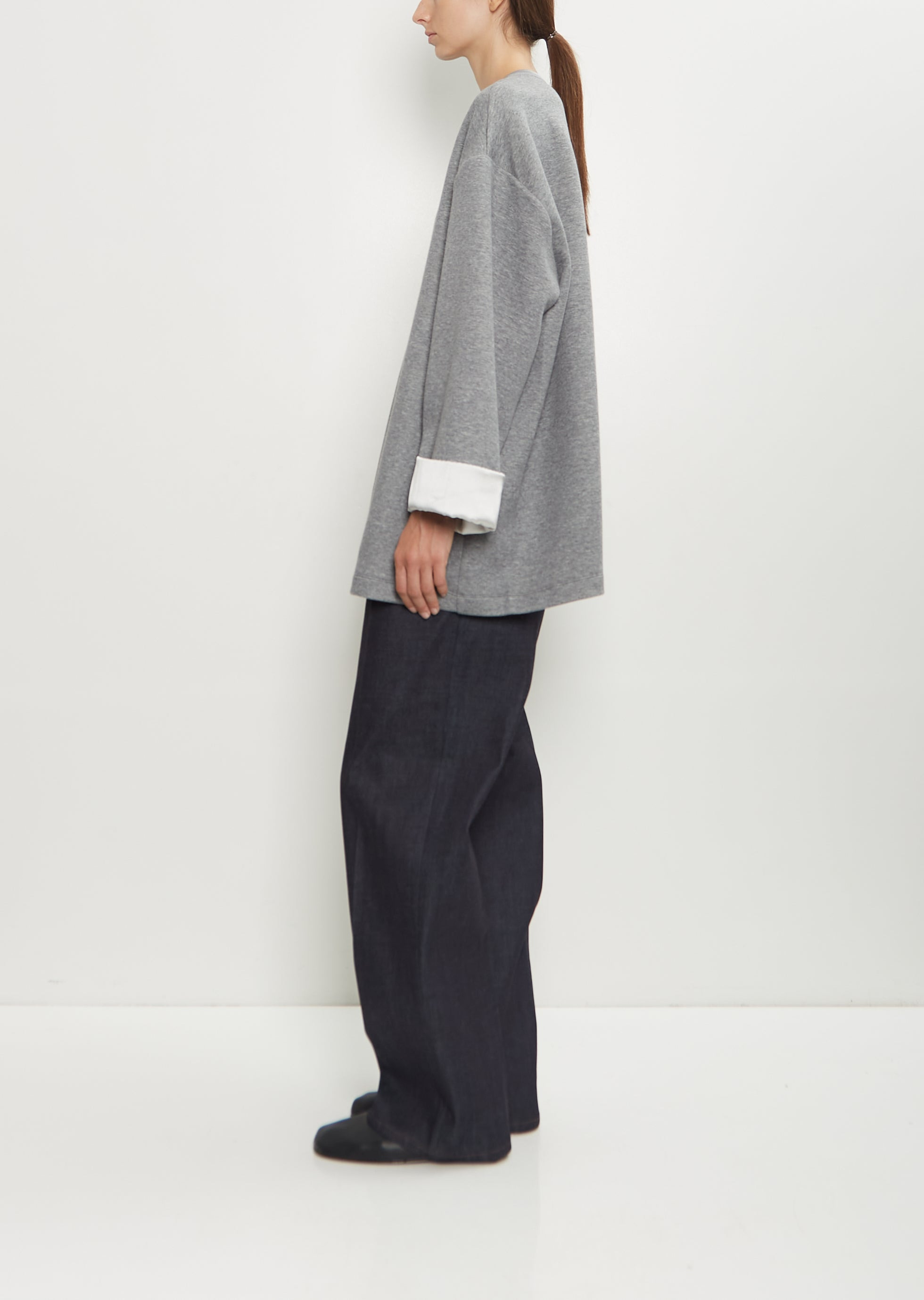 Stretch Cotton Silk Cuff Sweatshirt - 2