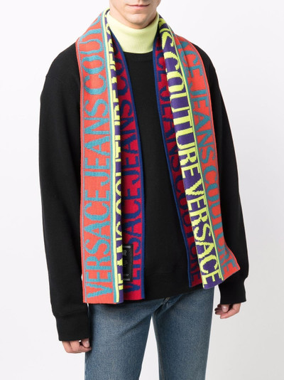 VERSACE JEANS COUTURE logo colour-block scarf outlook