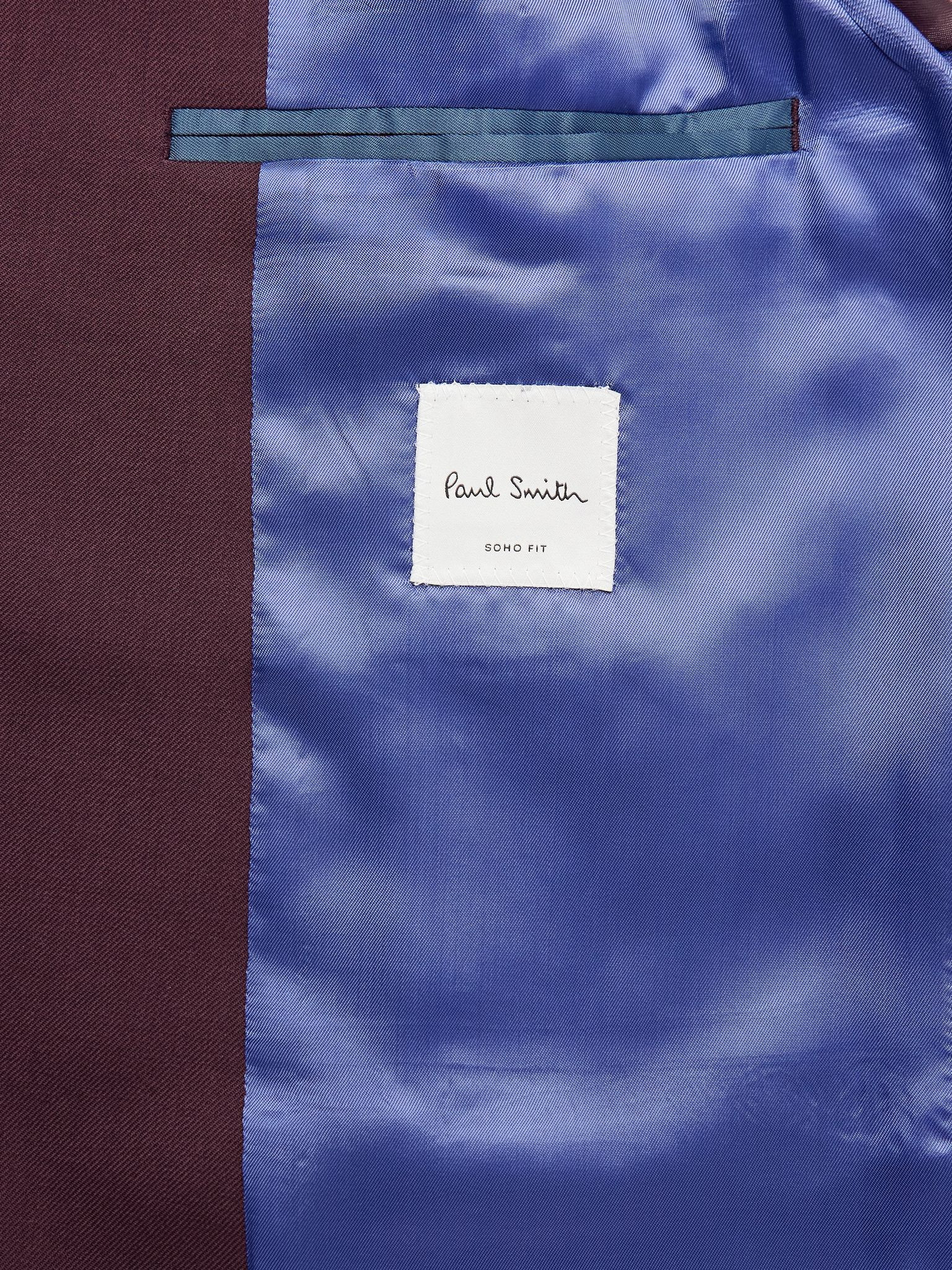 Soho Slim-Fit Wool-Twill Suit Jacket Burgundy - 5