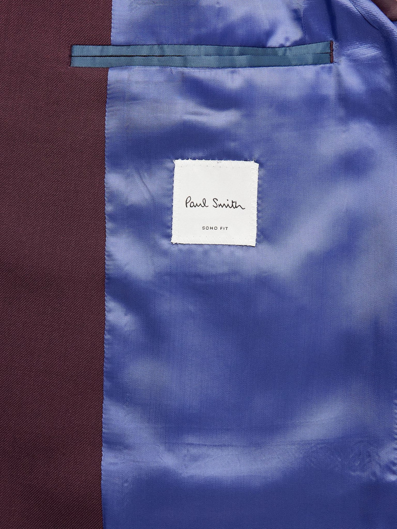 Soho Slim-Fit Wool-Twill Suit Jacket Burgundy 5