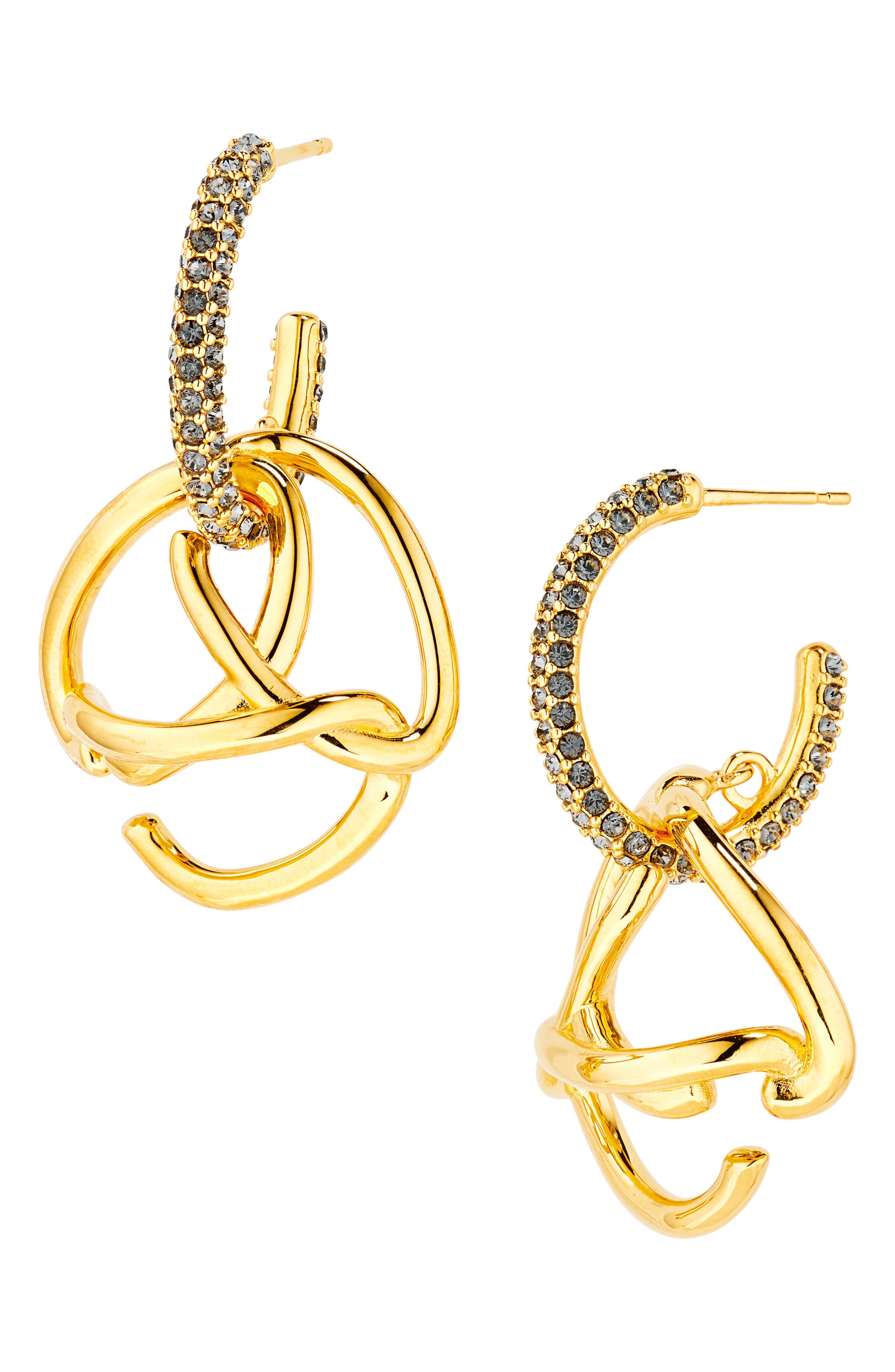 Oscar de la Renta Braided 'O' Drop Hoop Earrings in Smoke at Nordstrom - 1