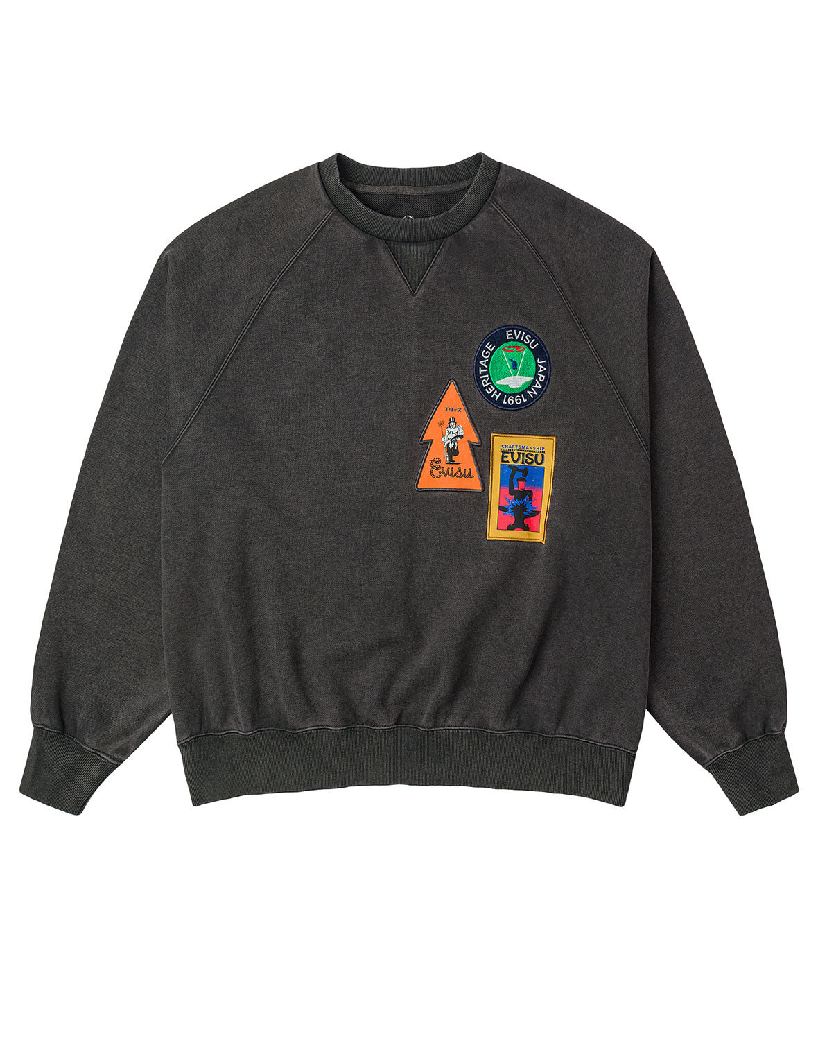 American "Ebisu" Patch and Seagull Embroidery Relax Fit Sweatshirt - 11