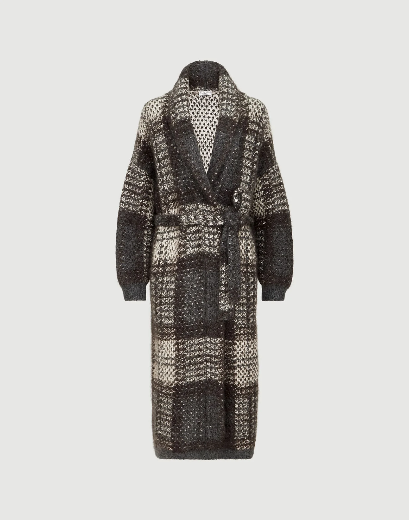 Dazzling tartan double knit coat in mohair, virgin wool and cashmere - 1