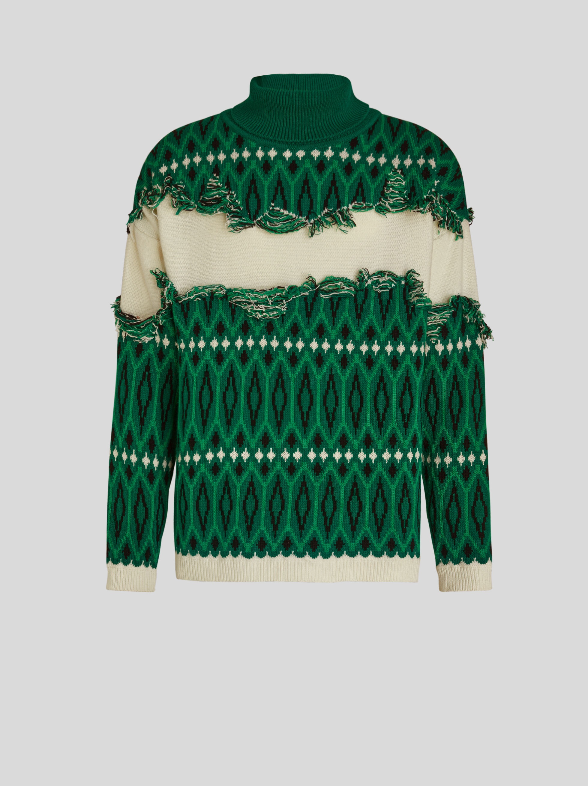 GEOMETRIC PATTERN JACQUARD SWEATER - 1