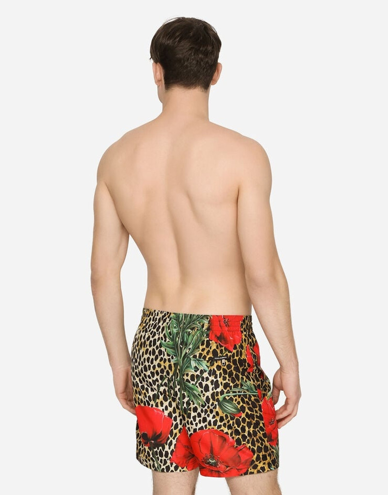 Dolce & Gabbana Mid-length swim trunks with poppy print outlook