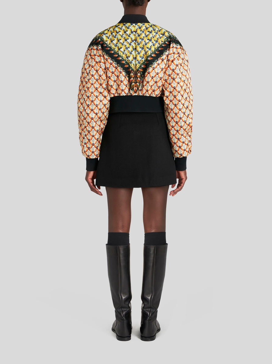 CROPPED FLORAL BOMBER JACKET - 4