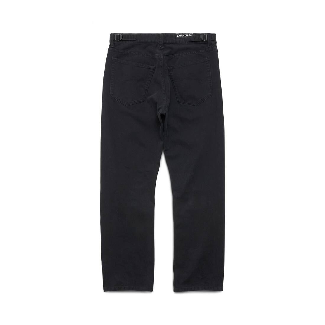 Loose Fit Buckle Pants in Black - 2