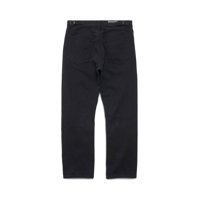 BALENCIAGA Loose Fit Buckle Pants in Black outlook