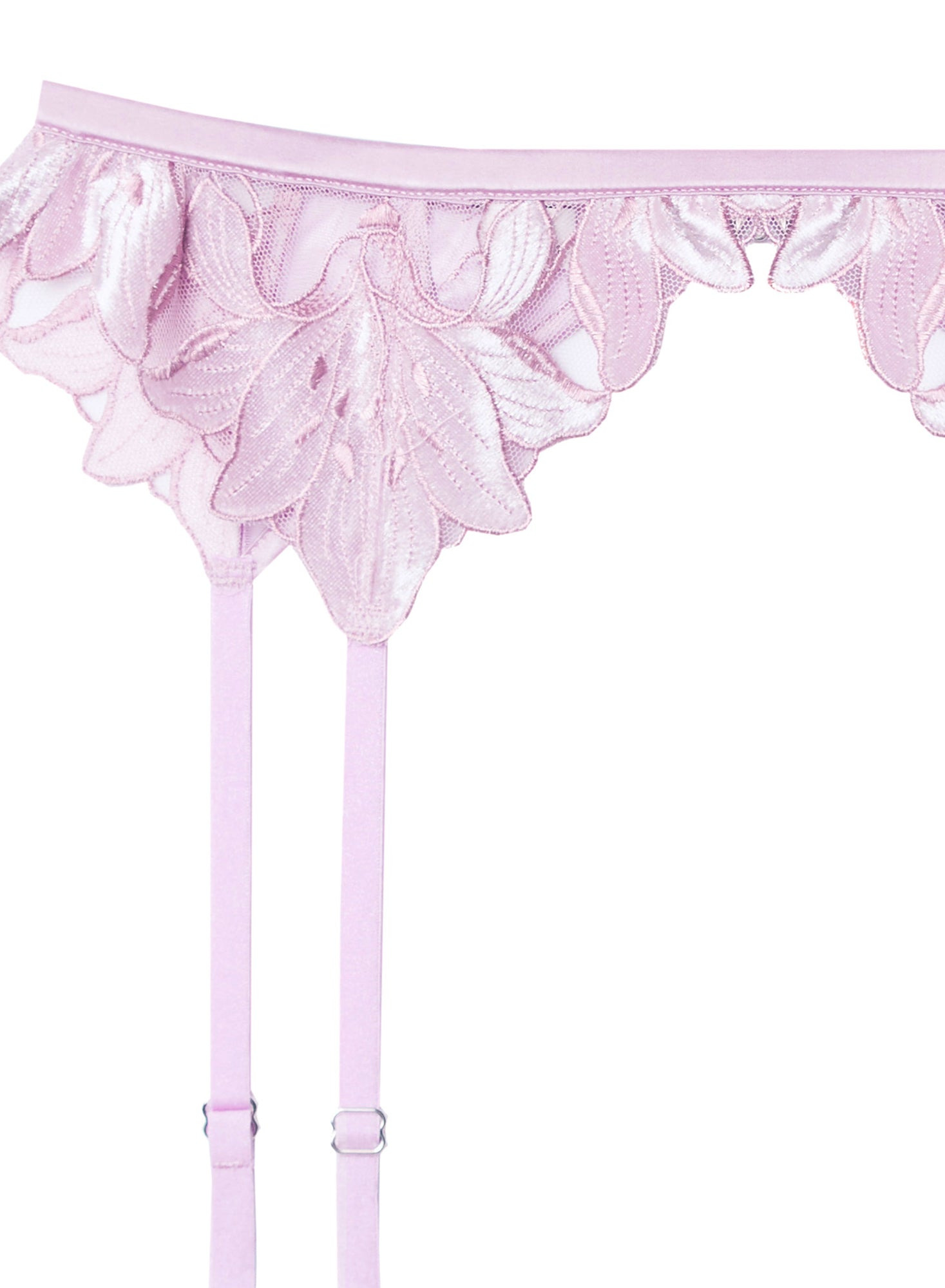 Lily Embroidery Garter Belt - 8