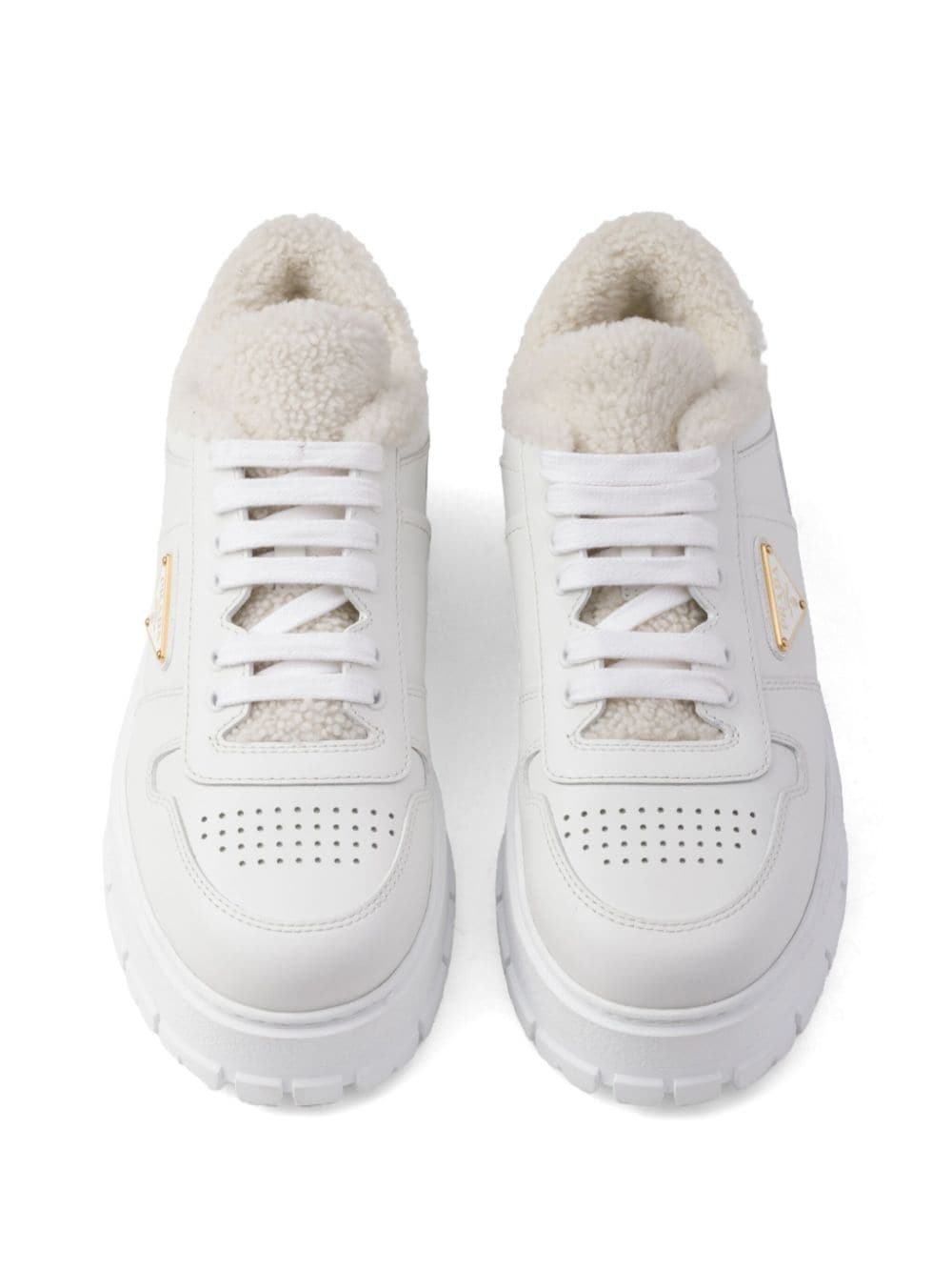 shearling leather sneakers - 4