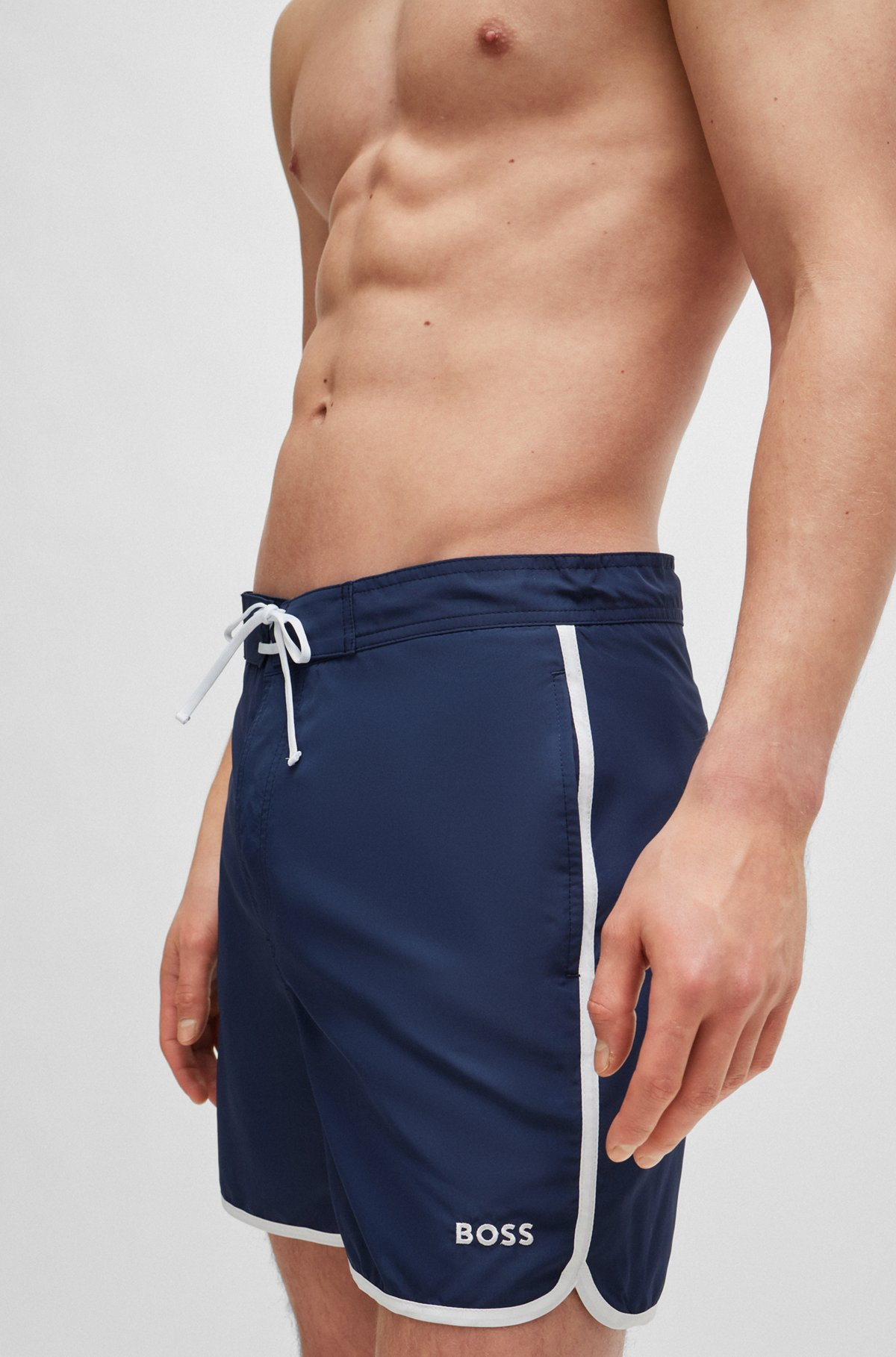 LOGO-EMBROIDERED QUICK-DRY SWIM SHORTS WITH CONTRAST DETAILS - 3