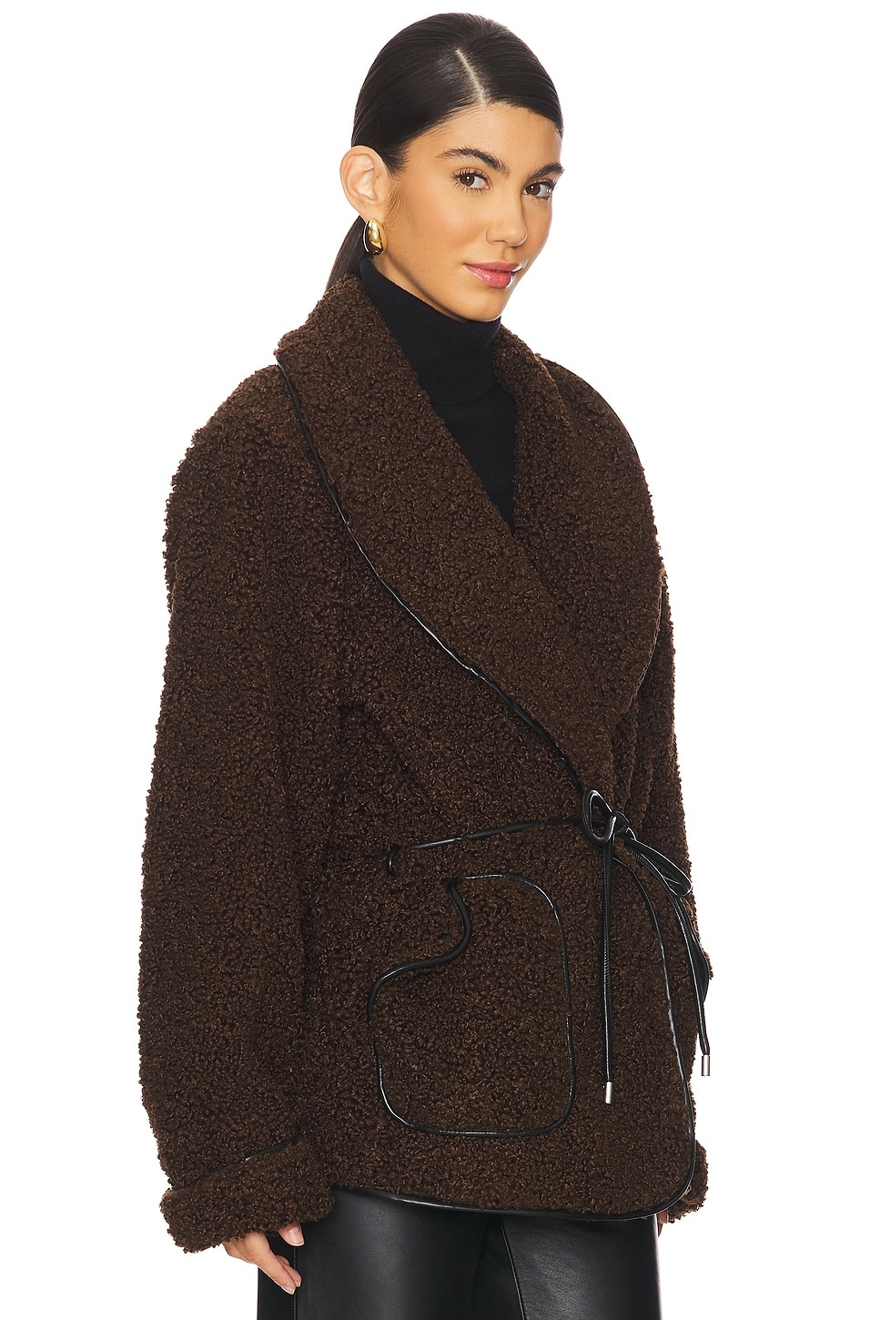 CHAQUETA CON CINTURA ANUDADA KIMIA - 2