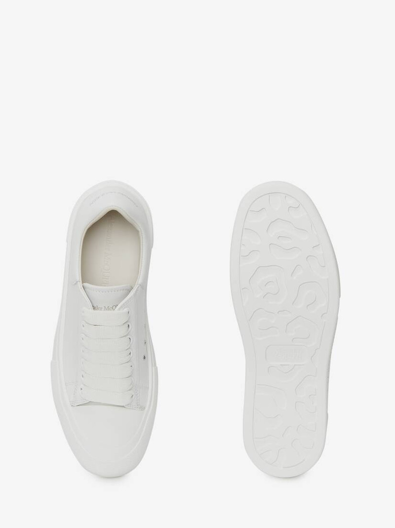 Alexander McQueen Men's Deck Lace Up Plimsoll in White outlook