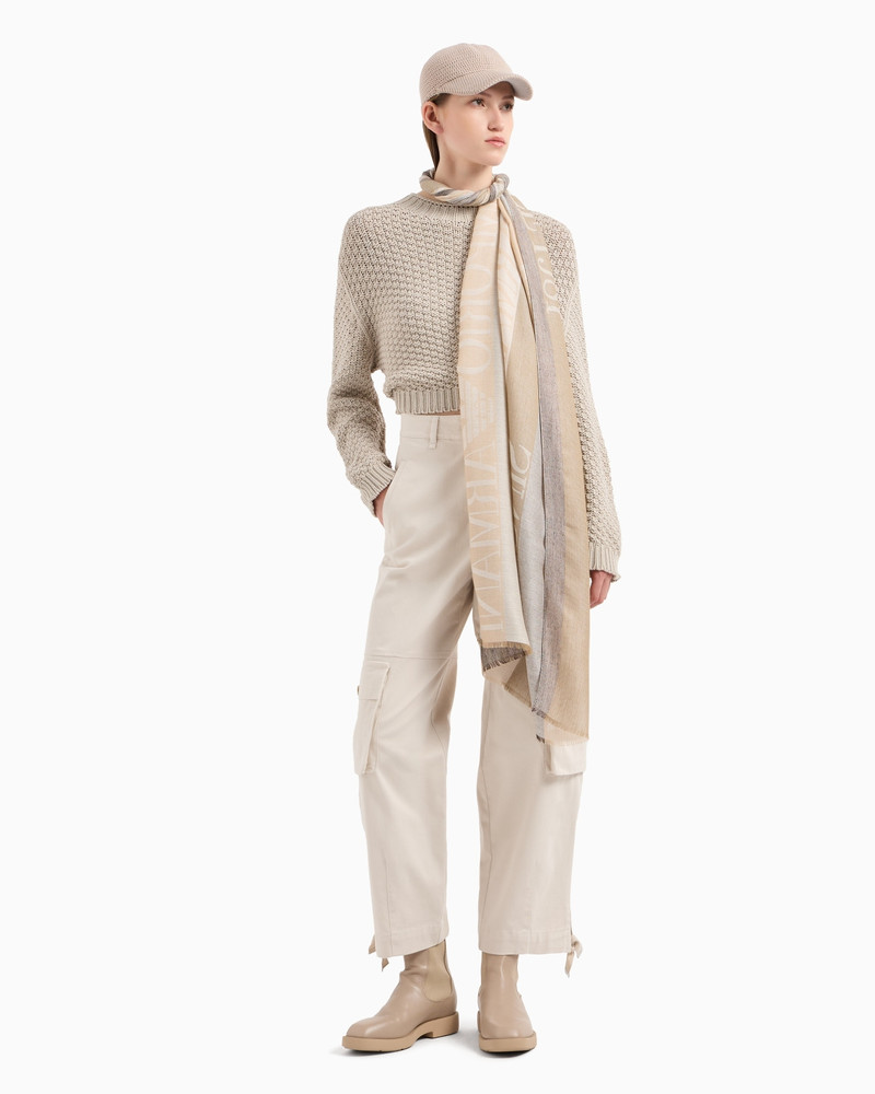 EMPORIO ARMANI Stretch cotton gabardine cargo trousers outlook