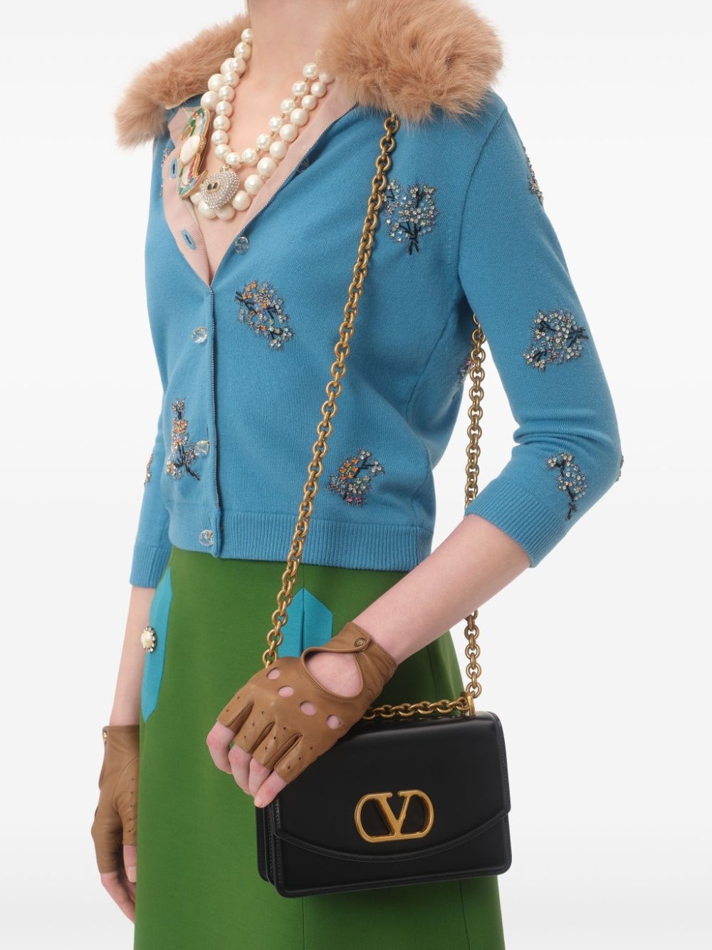 embroidered virgin wool cardigan - 6