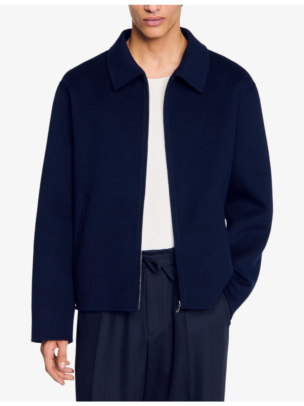 Double-faced long-sleeve wool-blend jacket - 3