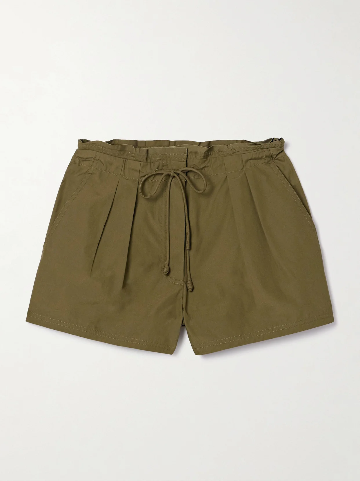 Camryn Pleated Cotton-poplin Shorts - 1