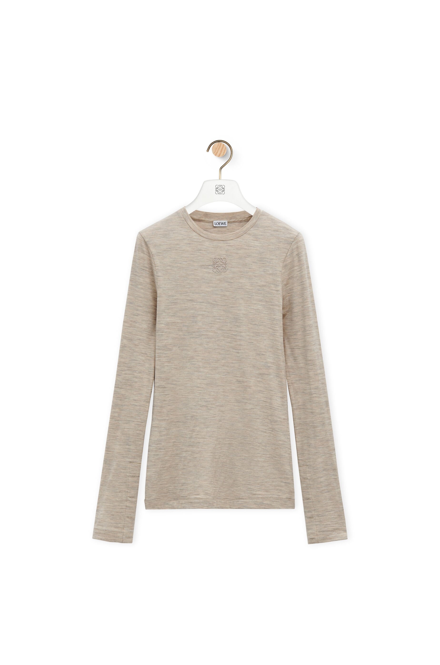 Long sleeve top in stretch wool - 1