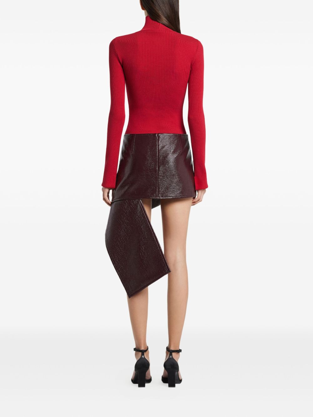 panelled asymmetric mini skirt - 4