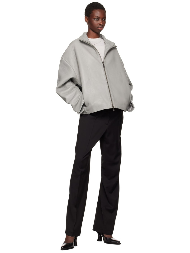 REMAIN Birger Christensen Gray Bonded Leather Jacket outlook