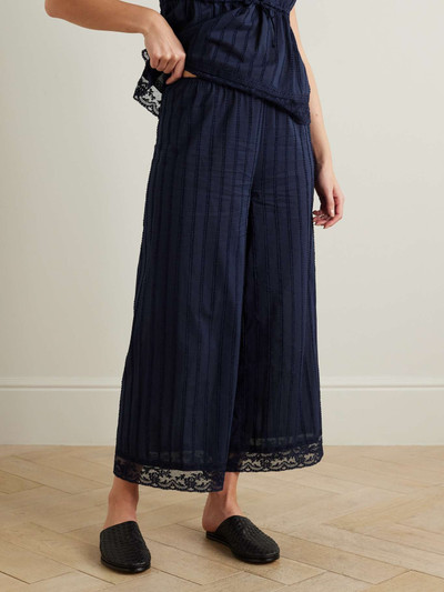 ERES Opale lace-trimmed cotton pajama pants outlook