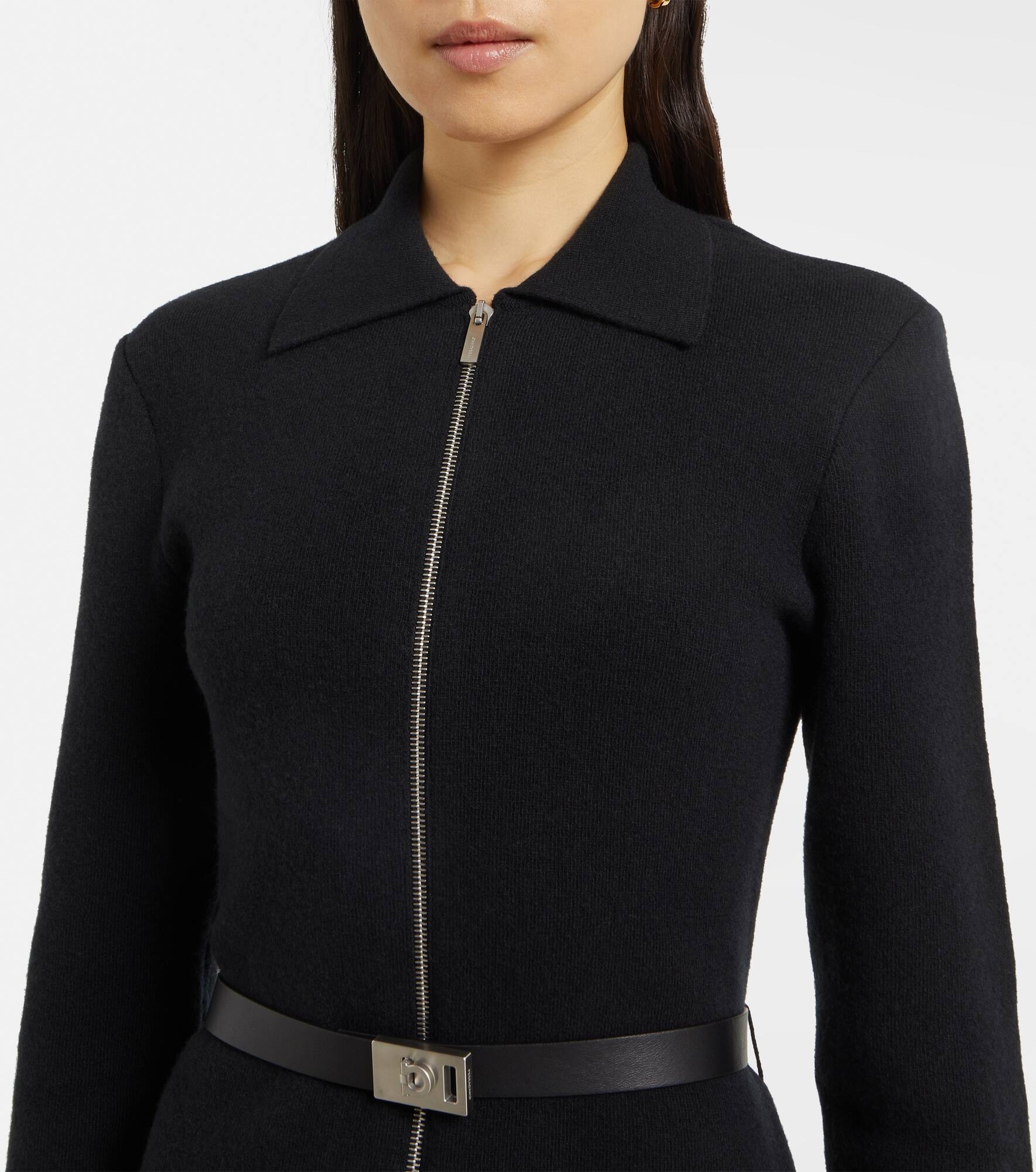 Zip-up belted shirt dress - 4