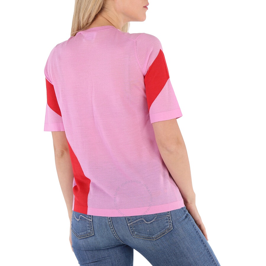 Burberry Ladies Primrose Pink Graphic Mirar Knit Top - 6