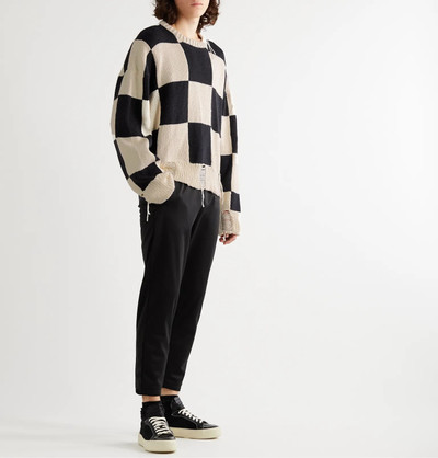 Rhude Distressed Checked Cotton Sweater outlook