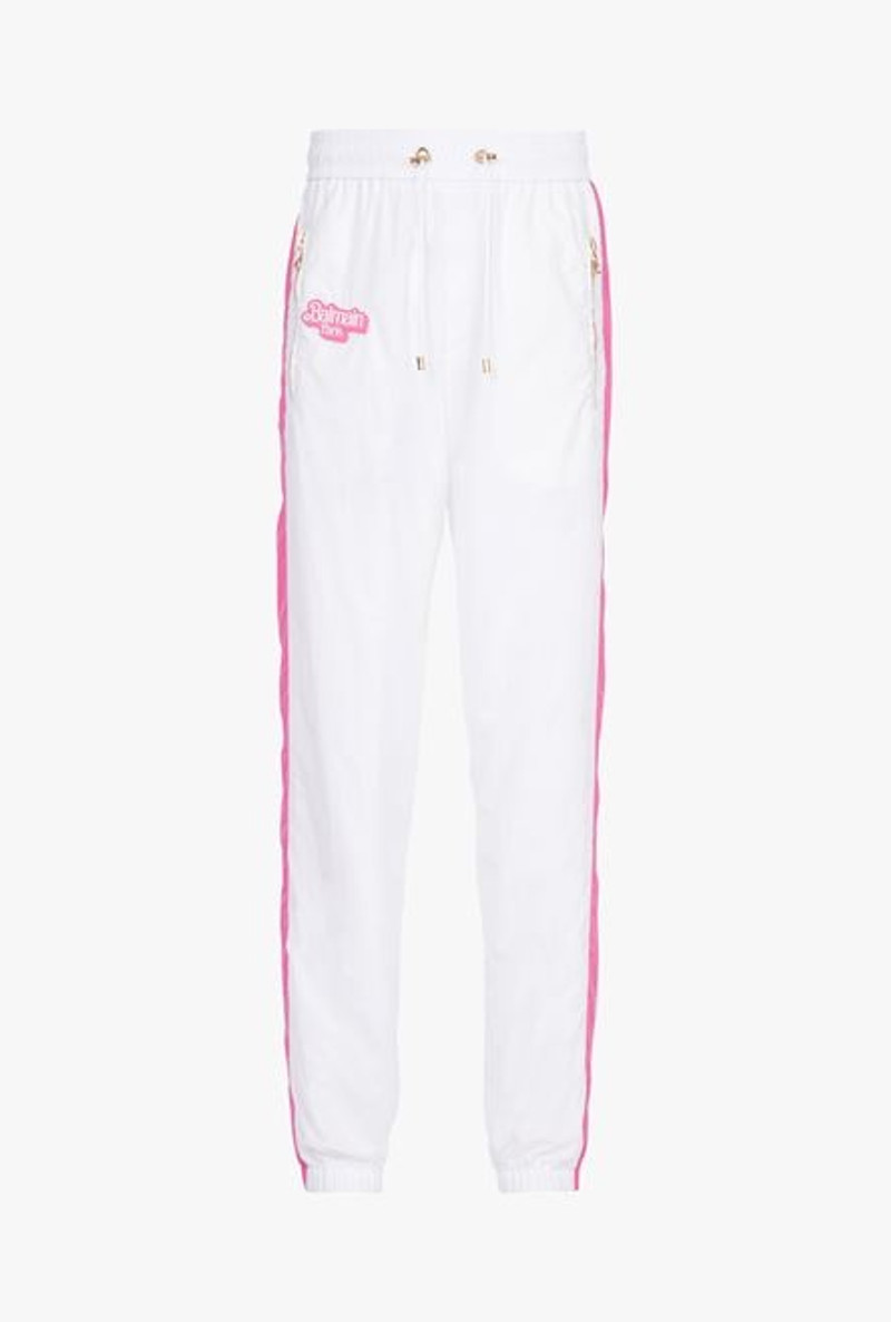 Balmain x Barbie - White and pink nylon sweatpants 1