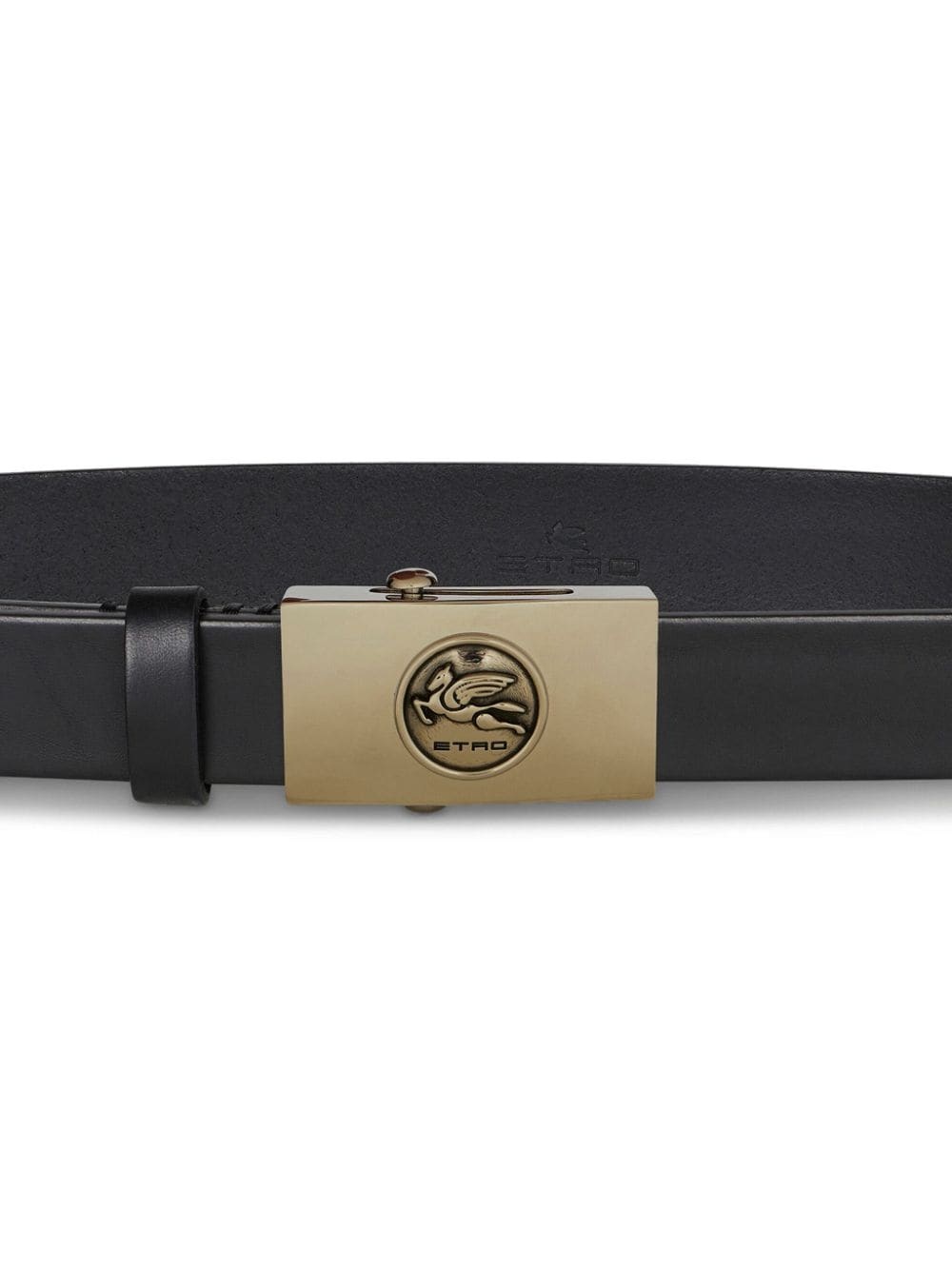 Pegaso-engraved leather belt - 2