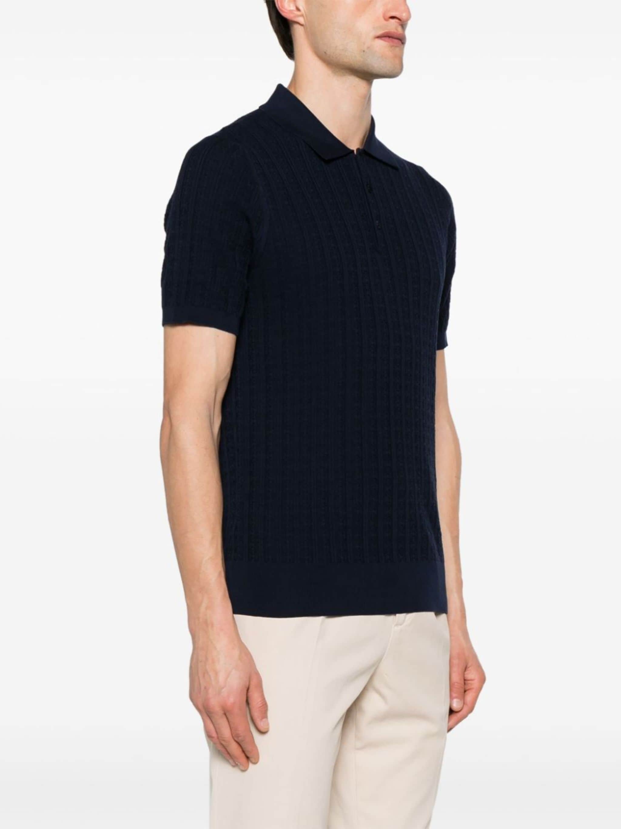 patterned-jacquard cotton polo shirt - 3