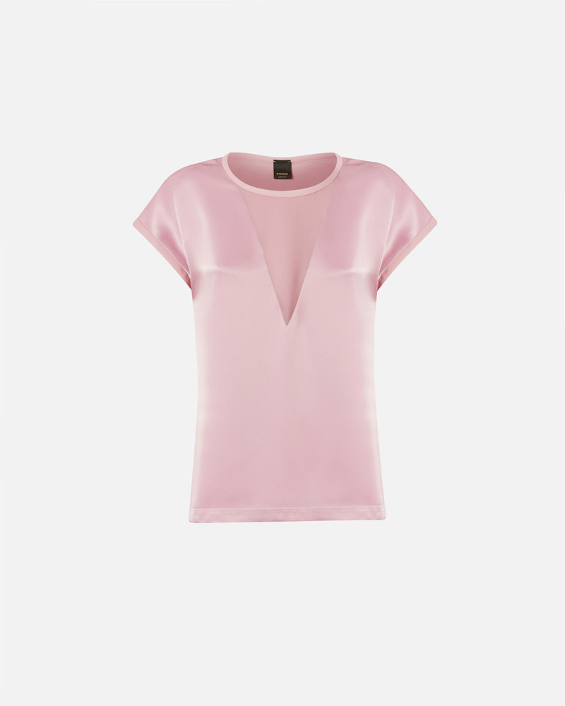 SATIN AND GEORGETTE T-SHIRT BLOUSE 1