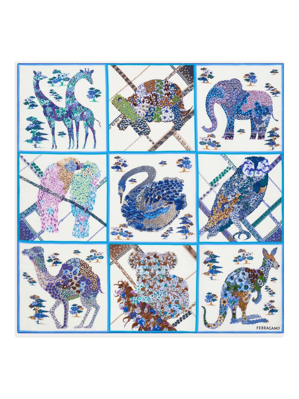 animal-print silk scarf - 2