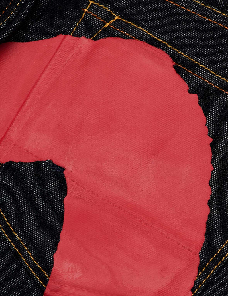 RED BRUSHSTROKE DAICOCK SLIM STRAIGHT FIT JEANS #2010 9