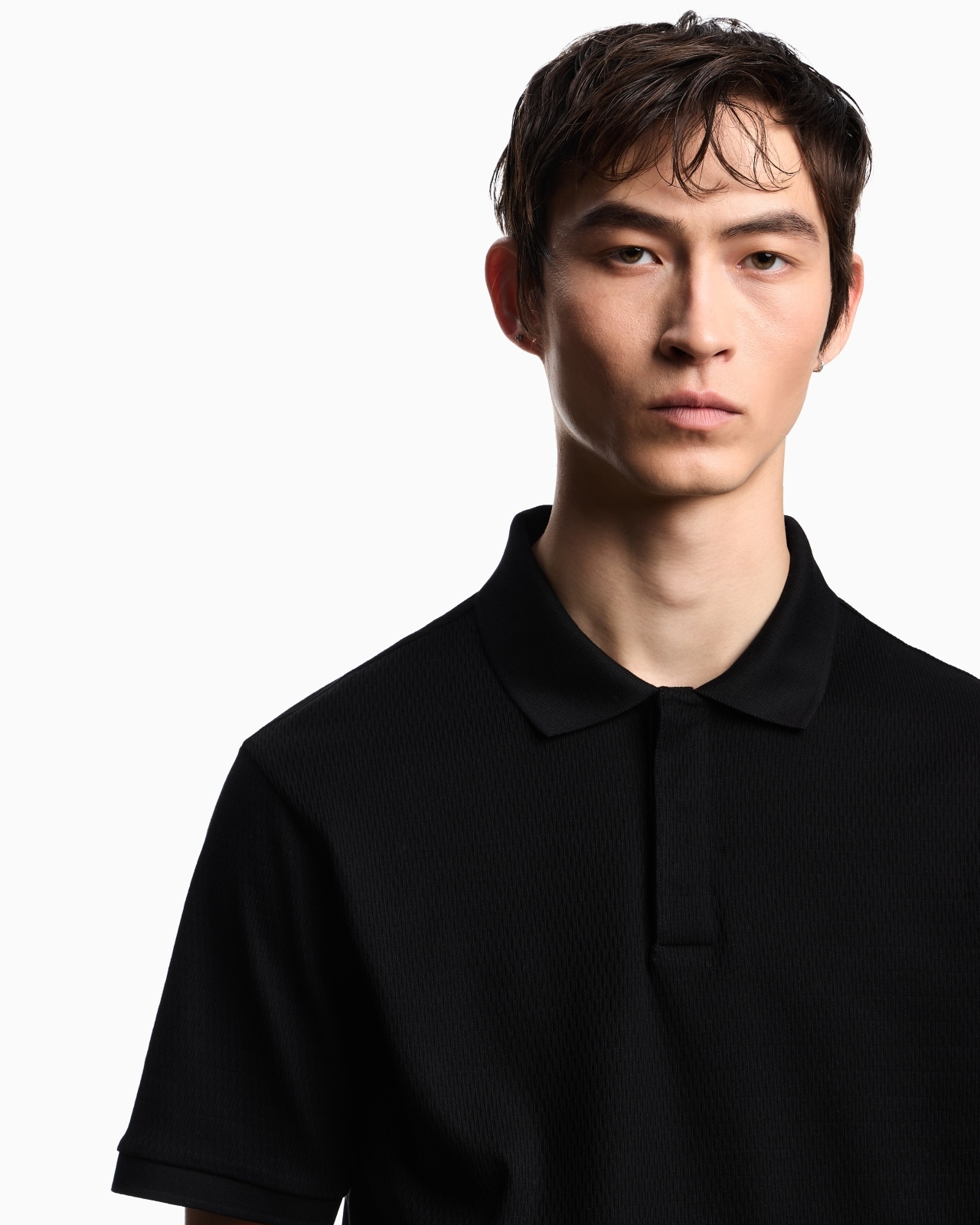 JERSEY POLO SHIRT WITH VERTICAL JACQUARD MOTIF - 5