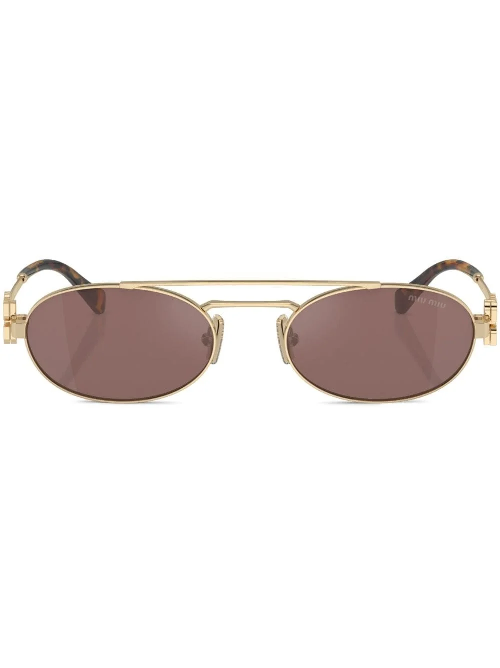 logo-lettering oval-frame sunglasses - 1
