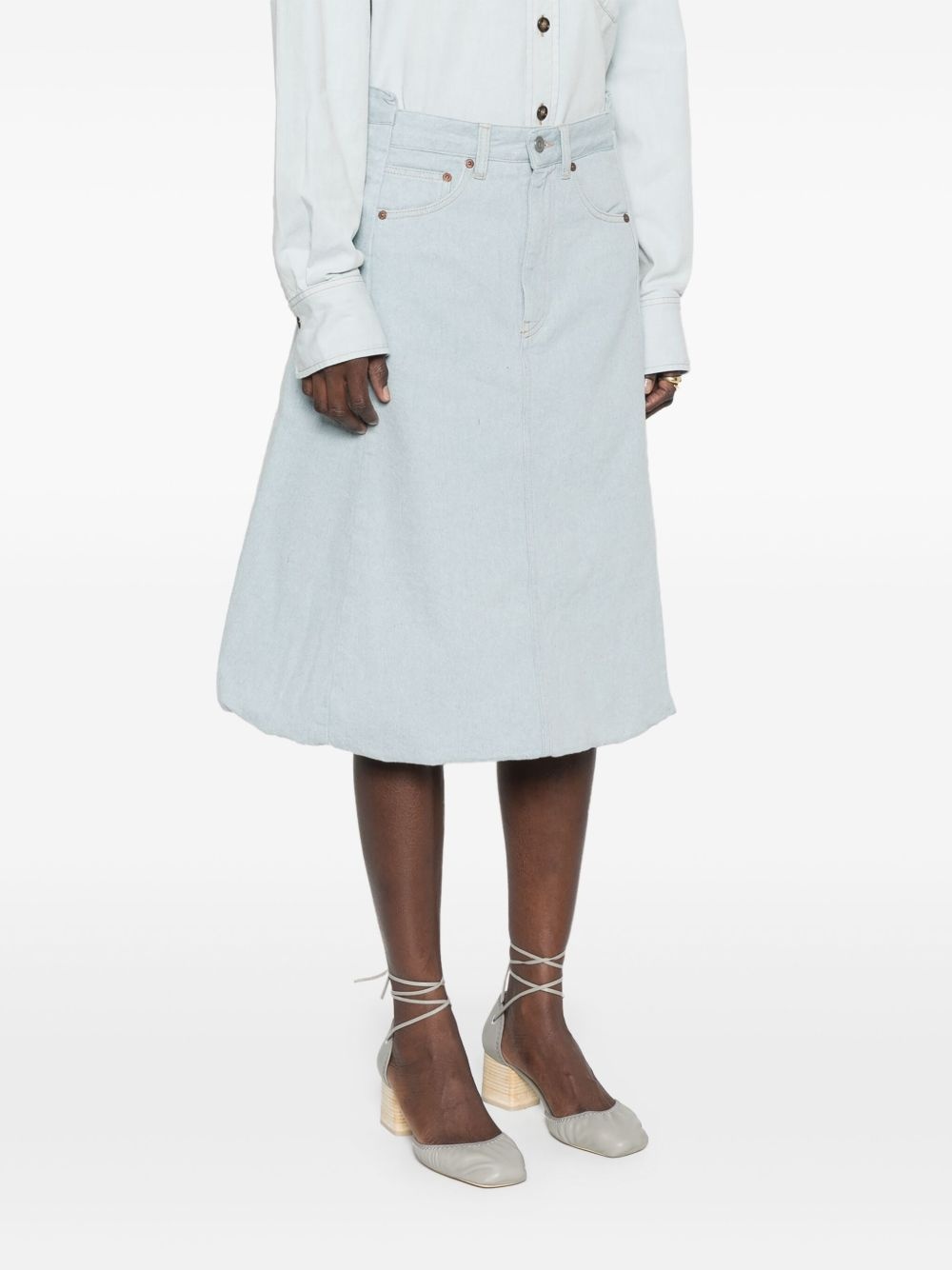 denim midi skirt - 3