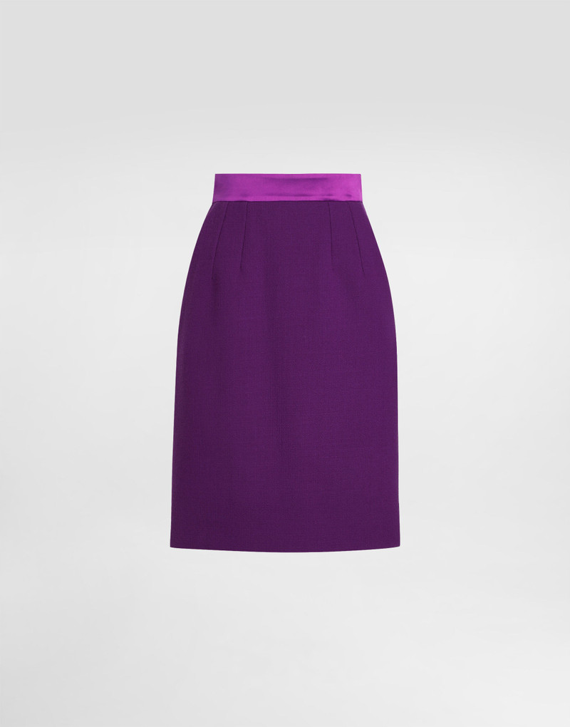 Wool crepe midi pencil skirt 1