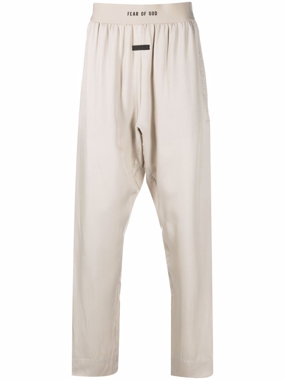 logo-waist slip-on dropped-crotch trousers - 1