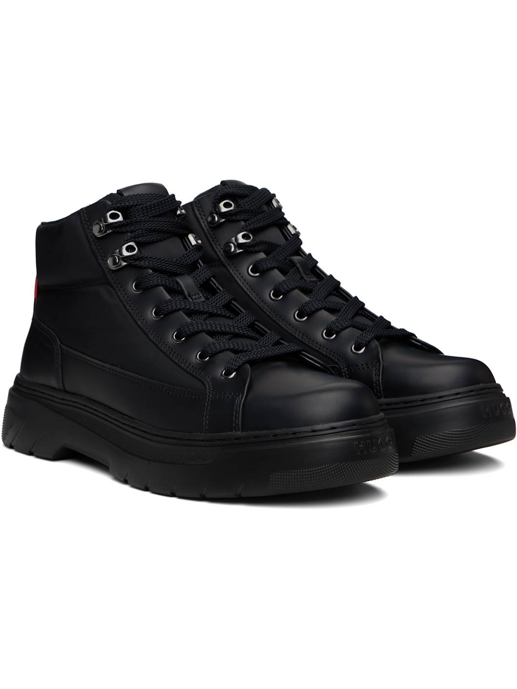 Black Lace-Up Boots - 4