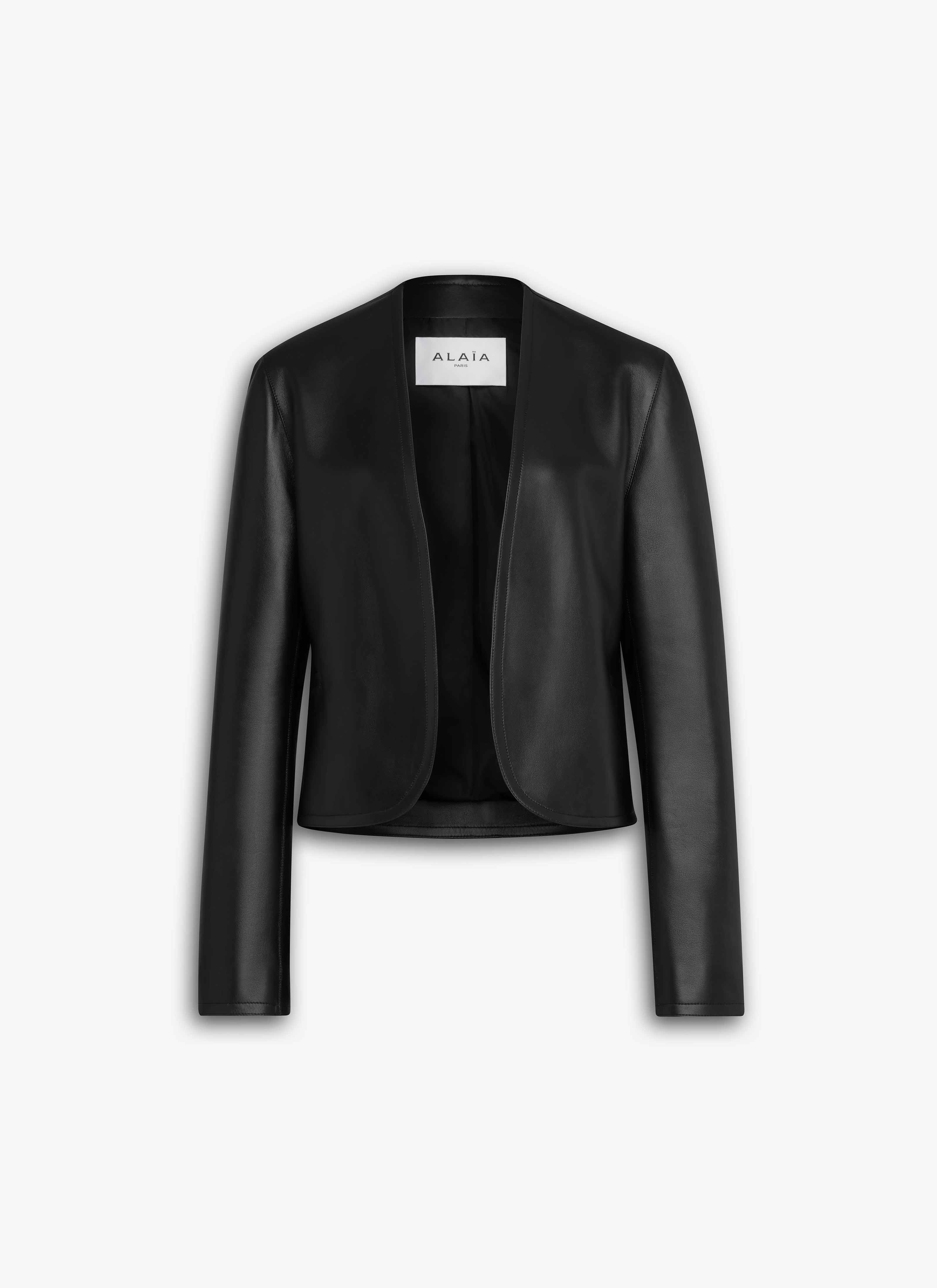 ROUND LEATHER BLAZER - 1