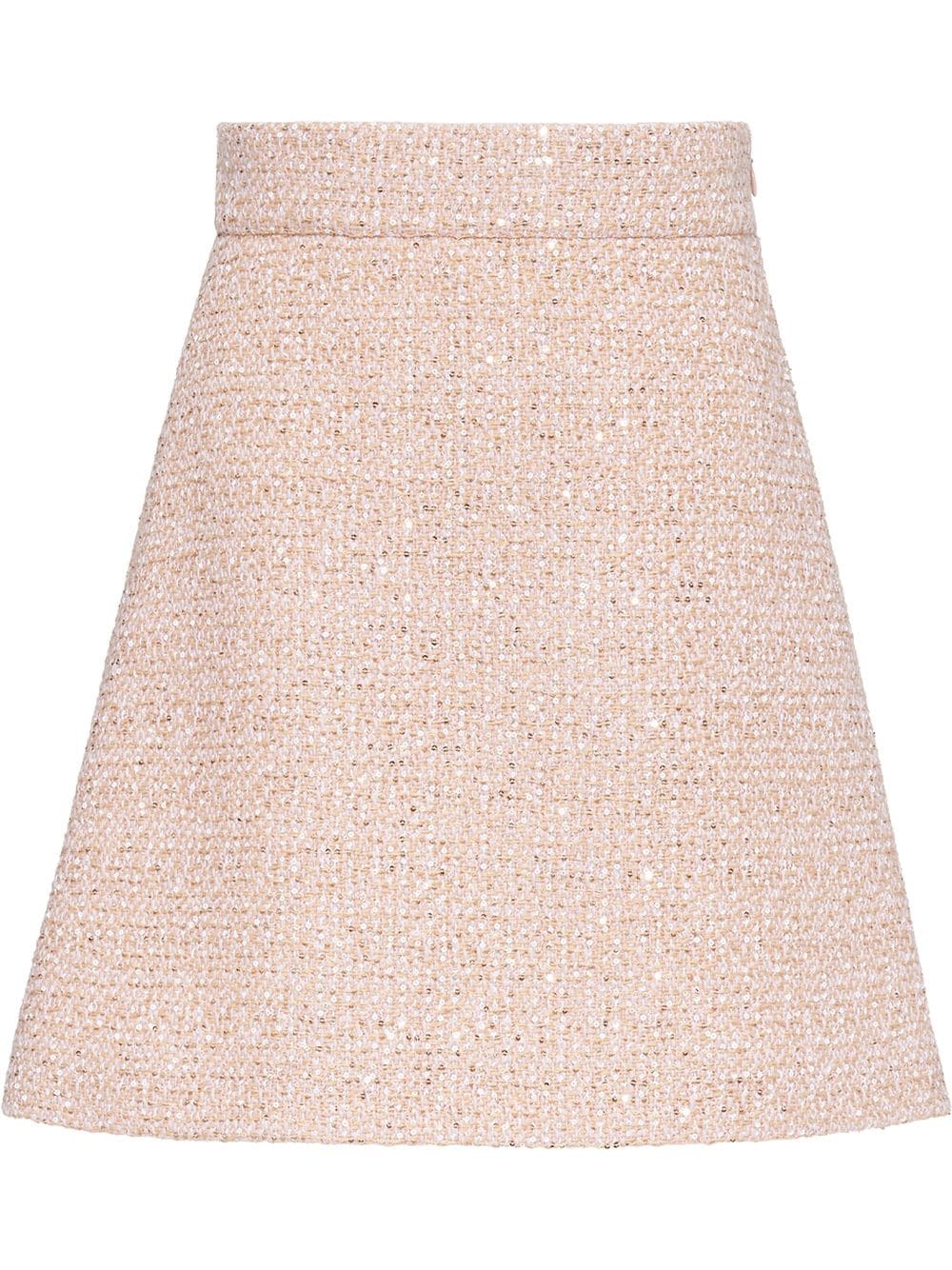 sequin-embellished tweed mini skirt - 1