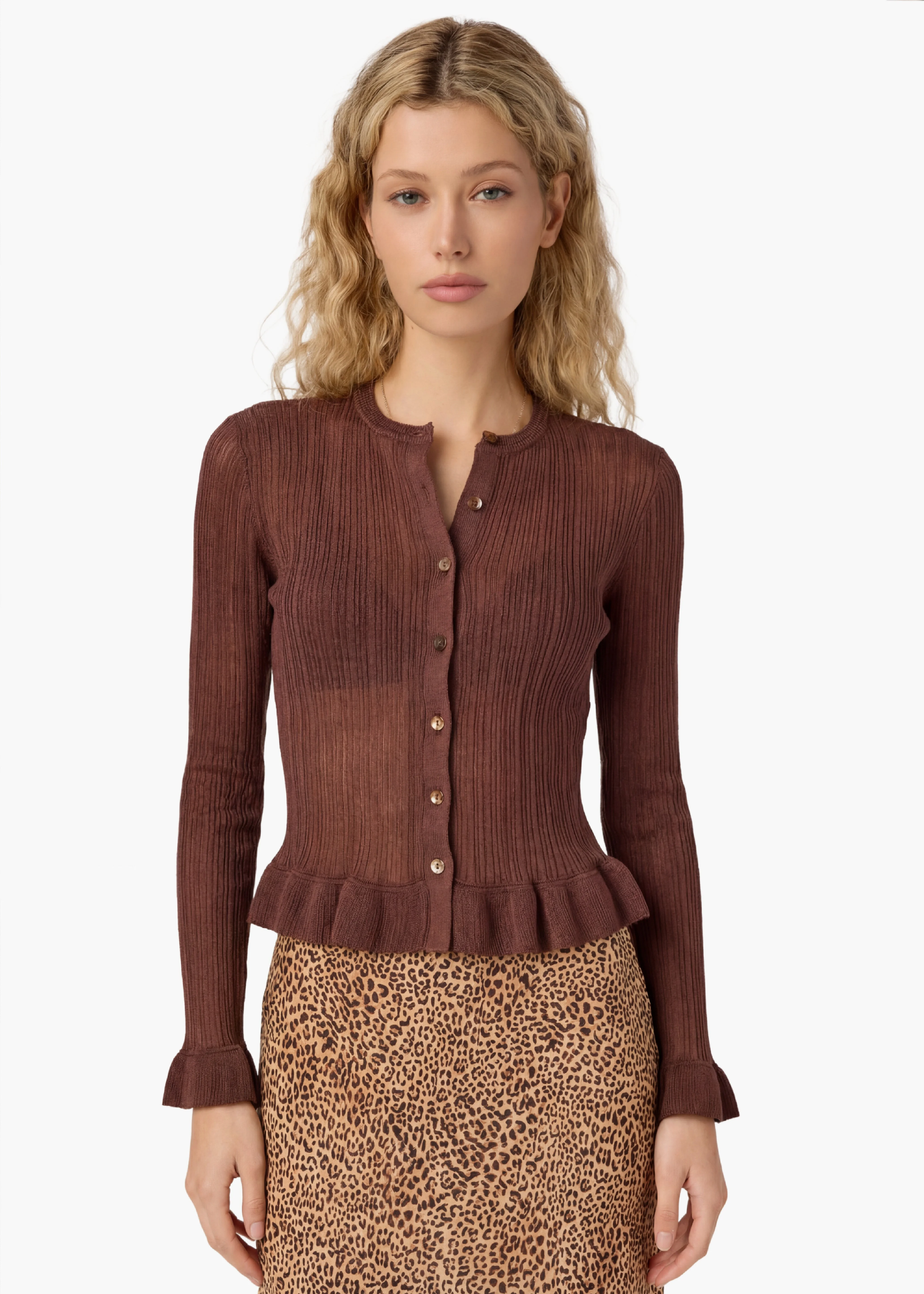 NESRINE KNIT CARDIGAN TRUFFLE - 1