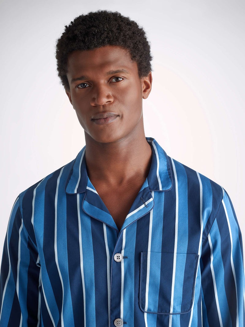 Men's Modern Fit Pyjamas Royal 22 Cotton Blue - 5
