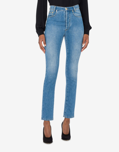 Moschino BLUE COTTON DENIM TROUSERS outlook