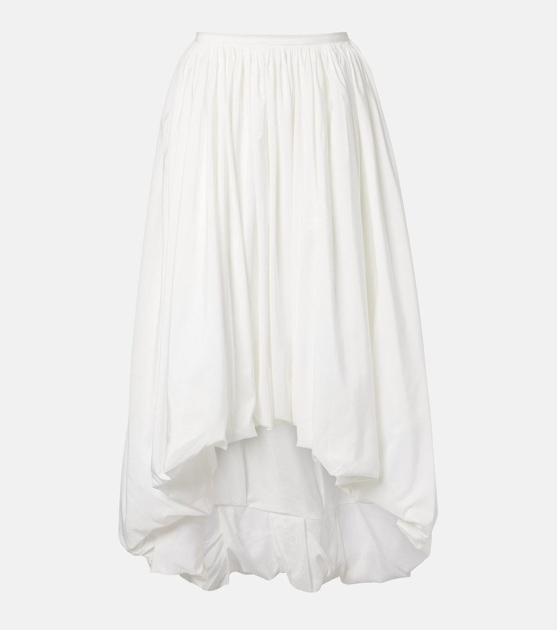 Asymmetric jersey midi skirt 1