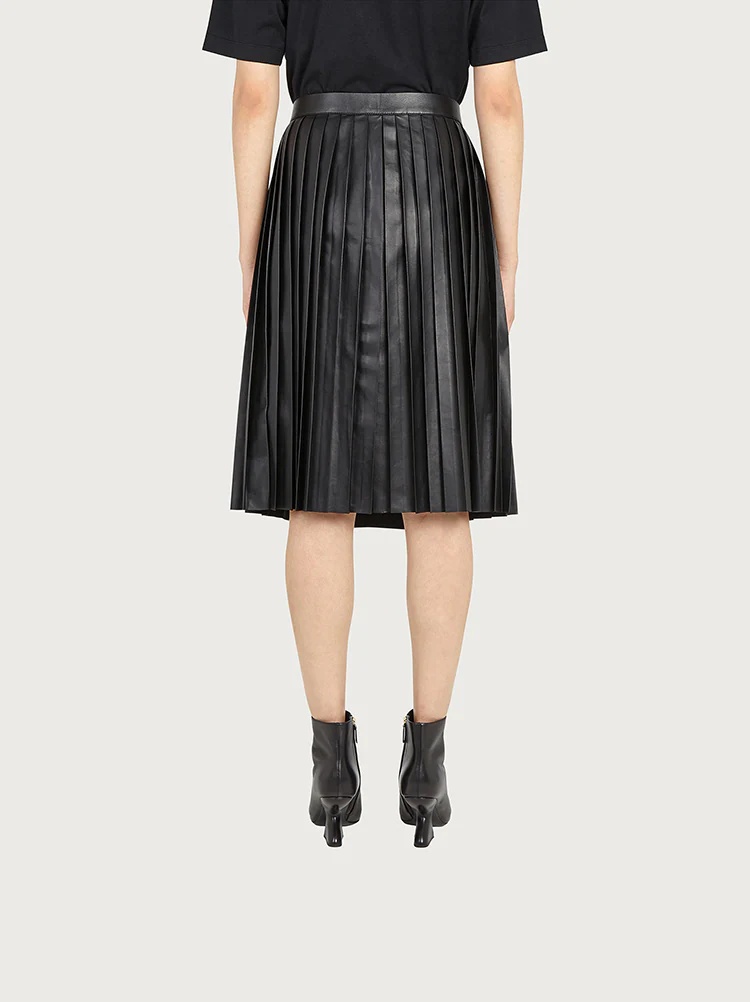 LEATHER WRAP SKIRT - 4